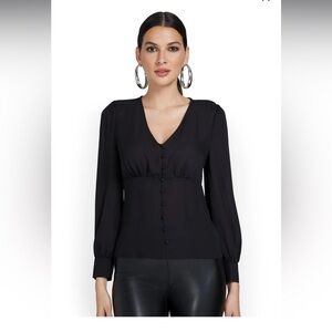 New York & Company long sleeve corset blouse, black XXL - NWT